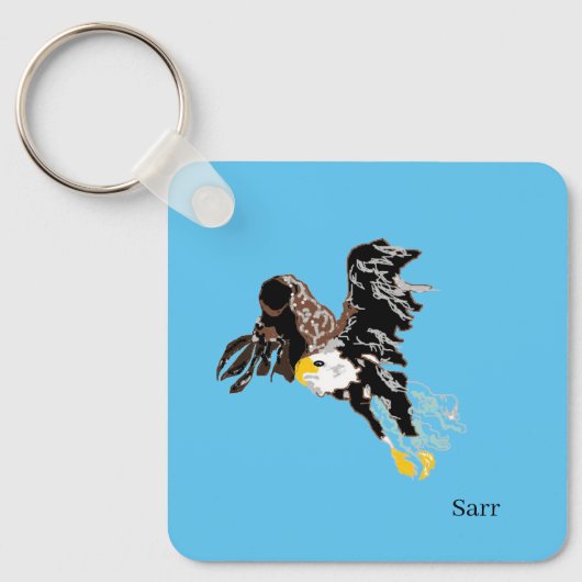 Key Chain : Bald Eagle in Flight Schlüsselanhänger (Vorderseite)