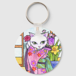 Key Chain Cat Geisha Fairy Fantasy von Ann Howard Schlüsselanhänger