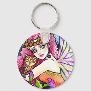 Key Chain Owl Blume Fairy Fantasy von Ann Howard Schlüsselanhänger