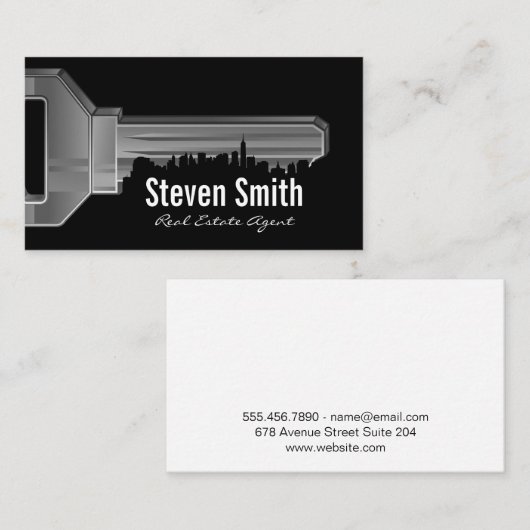 Key & Cityscape Visitenkarte (Vorne/Hinten)