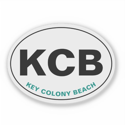 Key Colony Beach KCB Oval Aufkleber (Vorderseite)