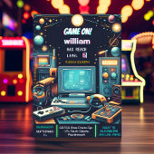 Key Fun Boy Cool Kids Gaming Level Up 6. Geburtsta Einladung