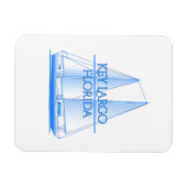 Key Largo Coastal Nautical Segelschiff Magnet (Horizontal)