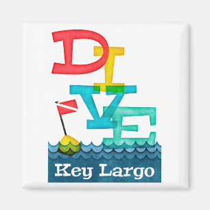 Key Largo Dive - farbenfrohe Scuba Magnet