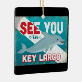 Key Largo Dolphin - Retro Vintage Travel Keramikornament (Rechts)
