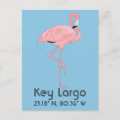 Key Largo FL Keys Flamingo Latitude Longitude Postkarte (Vorderseite)