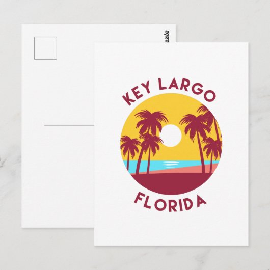 Key Largo, Florida Beach Landschaft Postkarte (Vorne/Hinten)