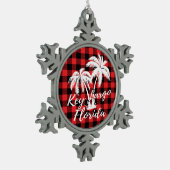 Key Largo Florida Beach Palm Trees Schneeflocken Zinn-Ornament (Links)