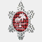 Key Largo Florida Beach Palm Trees Schneeflocken Zinn-Ornament (Rechts)
