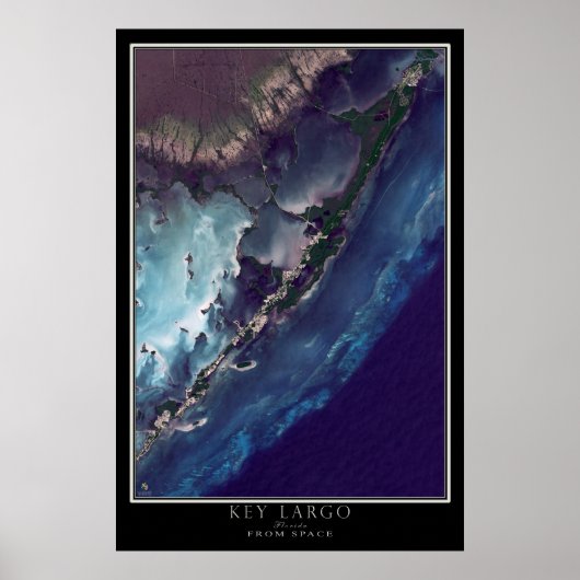 Key Largo Florida from Space Satellite Map Poster (Vorne)