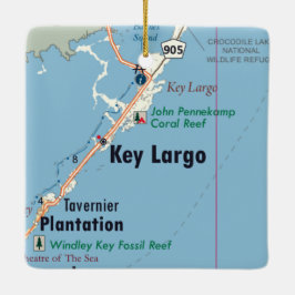 Key Largo Florida Karte Keramikornament