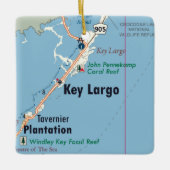 Key Largo Florida Karte Keramikornament (Vorderseite)