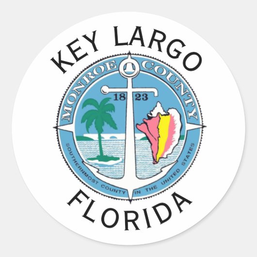 Key Largo - Florida Keys Runder Aufkleber (Vorderseite)