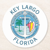 Key Largo - Florida Keys Runder Pappuntersetzer (Vorderseite)