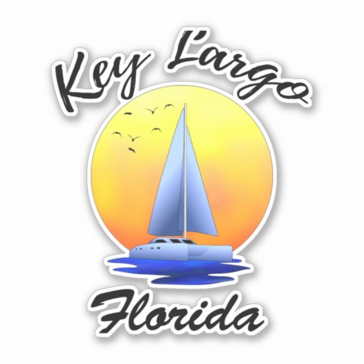Key Largo Florida Keys Segeln Aufkleber (Vorderseite)