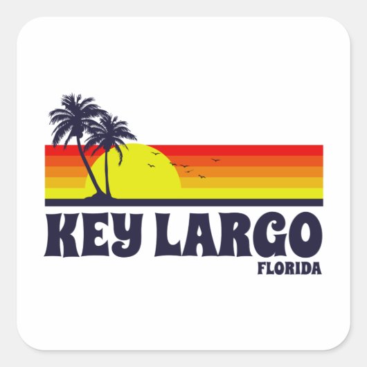 Key Largo Florida Quadratischer Aufkleber (Vorderseite)