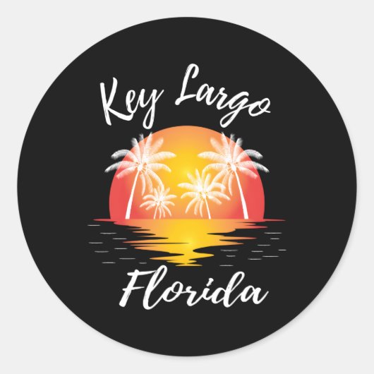 Key Largo Florida Reflection Beach Novelty Runder Aufkleber (Vorderseite)