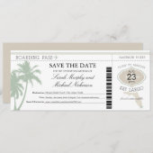 Key Largo Florida Save the Date Boarding Pass (Vorne/Hinten)