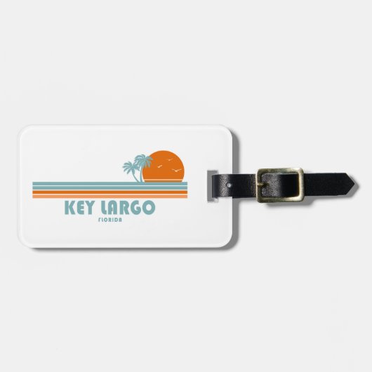 Key Largo Florida Sun Palm Trees Gepäckanhänger (Vorderseite horizontal)
