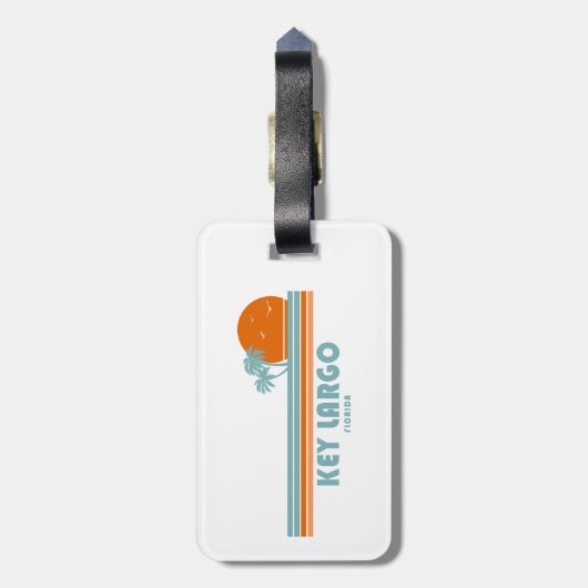 Key Largo Florida Sun Palm Trees Gepäckanhänger (Rückseite vertikal)