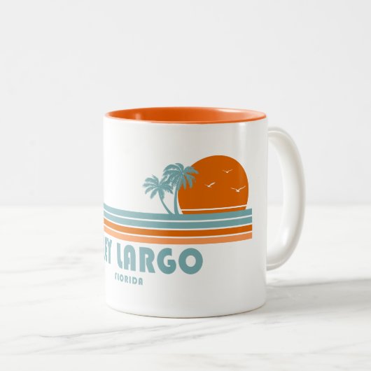 Key Largo Florida Sun Palm Trees Zweifarbige Tasse (VorderseiteRechts)