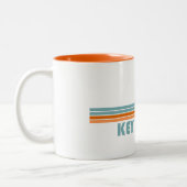 Key Largo Florida Sun Palm Trees Zweifarbige Tasse (Links)