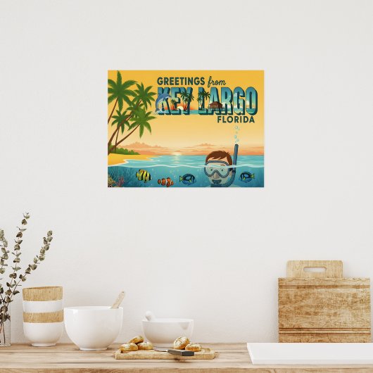 Key Largo Florida – Tropical Vacation Poster (Küche)