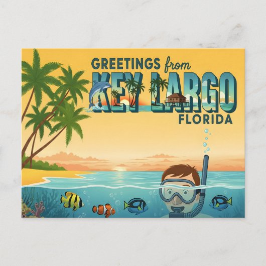 Key Largo Florida – Tropical Vacation Postkarte (Vorderseite)