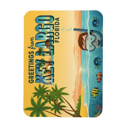 Key Largo Florida – Tropischer Urlaub Magnet (Vertikal)