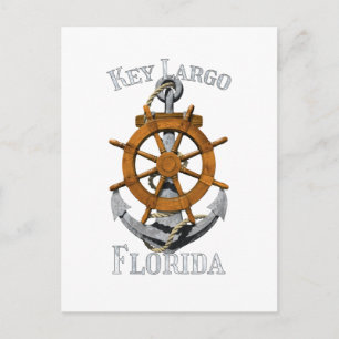 Key Largo Florida Vacation Nautical Anchor Helm Sa Postkarte