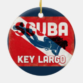 Key Largo Scuba Diver - Blue Retro Keramik Ornament (Hinten)