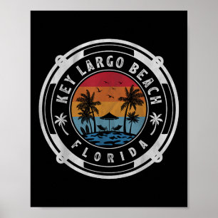 Key Largo Strand Florida Sommerurlaub Vintage Su Poster