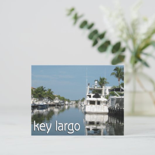 Key Largo Szene mit Booten Postkarte (Stehend Vorderseite)