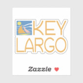 Key Largo Typografisches Design mit Boat Aufkleber (Blatt)