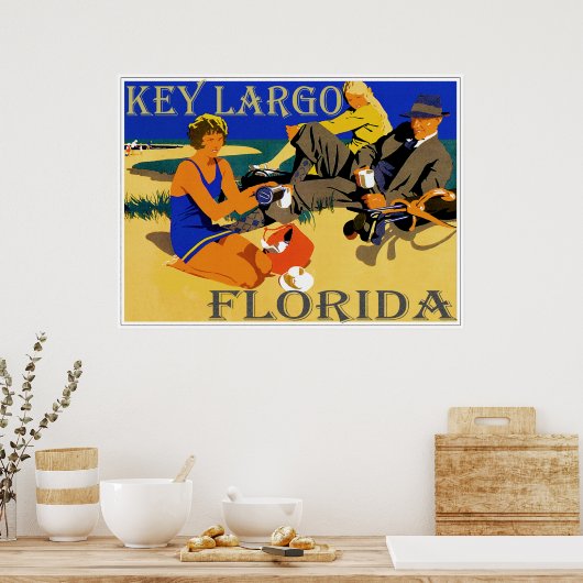 Key Largo Vintag Beach Poster Design (Küche)