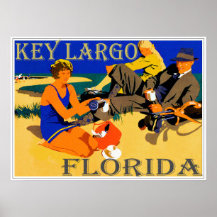 Key Largo Vintag Beach Poster Design
