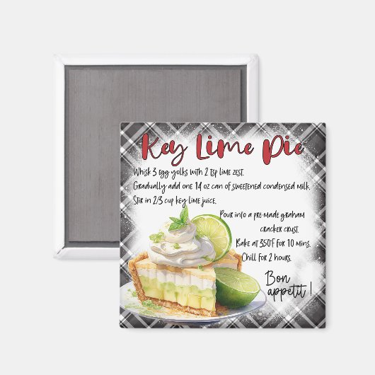Key Lime Pie Recipe Magnet (Vorderseite/Rückseite)