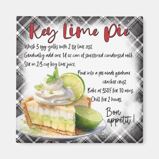 Key Lime Pie Recipe Magnet (Vorne)