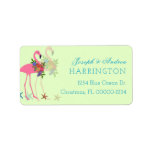 Key Limon Flamingos Christmas Address Labels Adressaufkleber<br><div class="desc">Pair von pinkfarbenen Flamingos Weihnachtsgebäck Rücksendeadressen-Aufkleber. Das Label mit einer größeren Größe hat drei Zeilen Vorlagentext, um Skript (für die Namen) mit leicht lesbarem Druck in hellblau zu kombinieren. Wichtigste Kalkfarbe mit kleinen Seestern an den Füßen der Vögel, die Heilige und Hibiskus Kränze tragen. Diese Etiketten würden auch für den...</div>