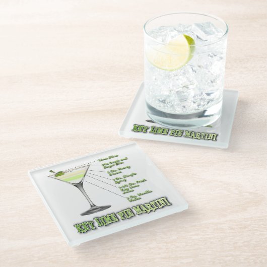 Key Limon Pie Martini Cocktail Recia Art Untersetz Glasuntersetzer (Schrägansicht)