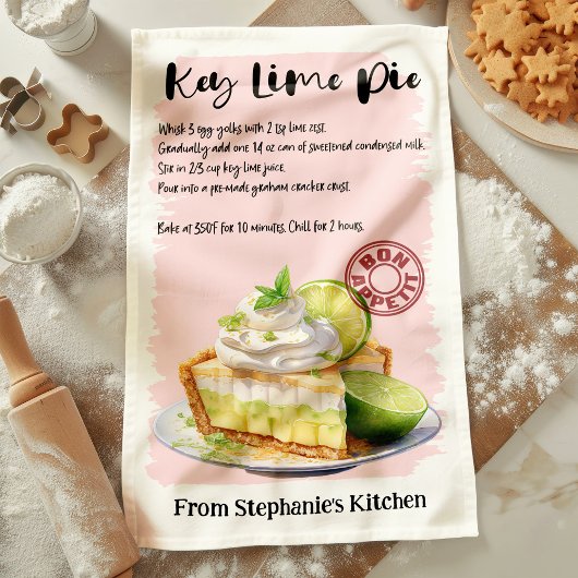 Key Limon Pie Recipe Personalisiert Geschirrtuch
