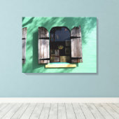 Key Limon Pie Window Key West Florida Wrapped Canv Leinwanddruck (Insitu (Holzboden))