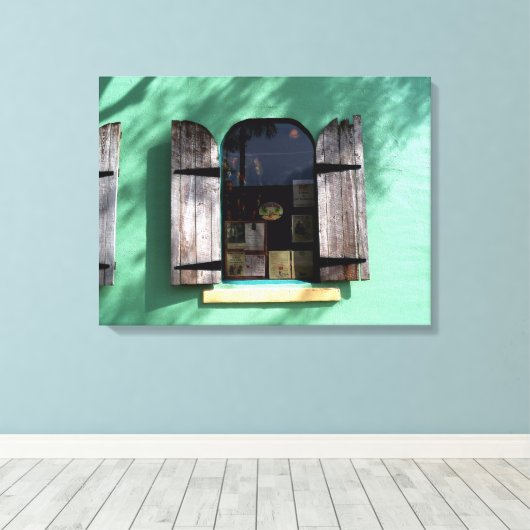 Key Limon Pie Window Key West Florida Wrapped Canv Leinwanddruck (Insitu (Holzboden))