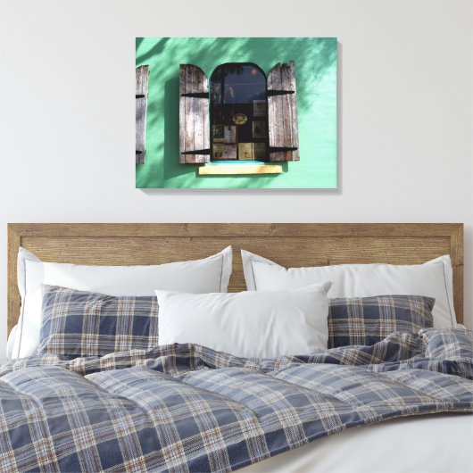 Key Limon Pie Window Key West Florida Wrapped Canv Leinwanddruck (Insitu (Schlafzimmer))