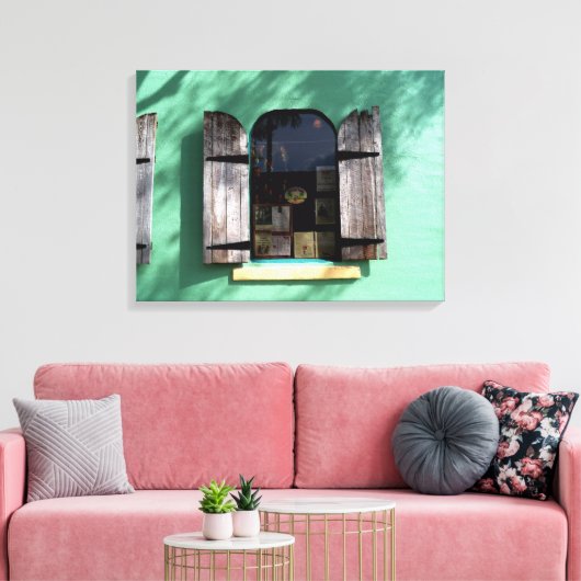 Key Limon Pie Window Key West Florida Wrapped Canv Leinwanddruck (Insitu (Wohnzimmer))