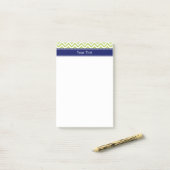 Key Limon SLg Zickzack Navy Name Monogram Post-it Klebezettel (Auf Schreibtisch)