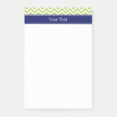 Key Limon SLg Zickzack Navy Name Monogram Post-it Klebezettel (Vorderseite)