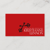 Key Logo Red Modern Real Anwesen oder Miete Agent Visitenkarte (Rückseite)