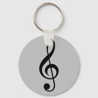 Key Ring Music Clef Silver/Grau Schlüsselanhänger