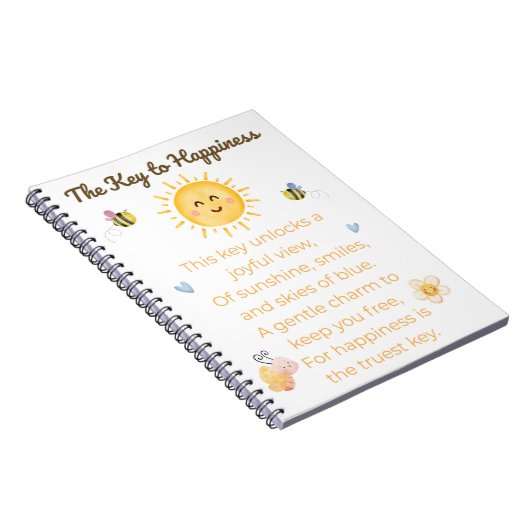 Key to Happy Notebook - Inspirational Journal Notizblock (Rechte Seite)